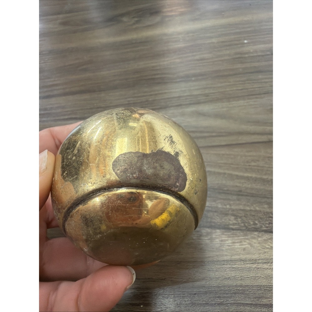 Vintage BRASS Tennis Ball Paper Weight 2.5" - Picture 3 of 4